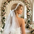 thumbnail image 3 of Elegant Wedding Headband for Bride Floral Themed Occasion Fashion Accessory Sleek White Hairpiece for Day, Red, 3 of 7