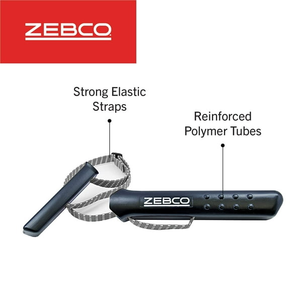 Zebco Fishing Rod Caddy, Portable and Convenient 2-Piece Fishing Pole  Carrier with Elastic Strap for Easy Over-The-Shoulder Transportation, Black  