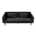 thumbnail image 3 of Velvet Sofa, Mid Century Modern Couch With Square Arms, Wood Legs, Tufted Back 3 Seat Comfy Couch For Living Room, Small Space, Apartment, Bedroom, 3 of 9