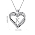 thumbnail image 3 of Valentines Day Gifts for Mom I Love You for Always and Forever Love Heart Pendent Necklace Mom Necklace Mama Necklace Silver Rhinestone Initial Necklaces for Women Mothers Day Gifts from Daughter K, 3 of 7