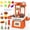 Orange, variant on Kitchen Playset, Pretend Play Food Toys Kitchen Set for Boys and Girls Ages 3-5,Toy Kitchen Cooking Set Accessories for Toddlers Girls Boys Gift， Interactive Play w/ Real Sounds&Light
