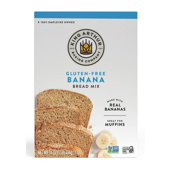 King Arthur, Gluten Free BDF32 Banana Bread Muffin Mix, Gluten-Free, Non-GMO Project Verified, Certified Kosher, 16 Ounces