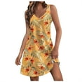 thumbnail image 2 of EQWLJWE Robes d'Été Sans Manches pour Femmes 2024, Robe T-Shirt à Col en V Sans Manches à Imprimé Floral avec Poche, Robe Midi Décontractée de Plage, 2 of 7