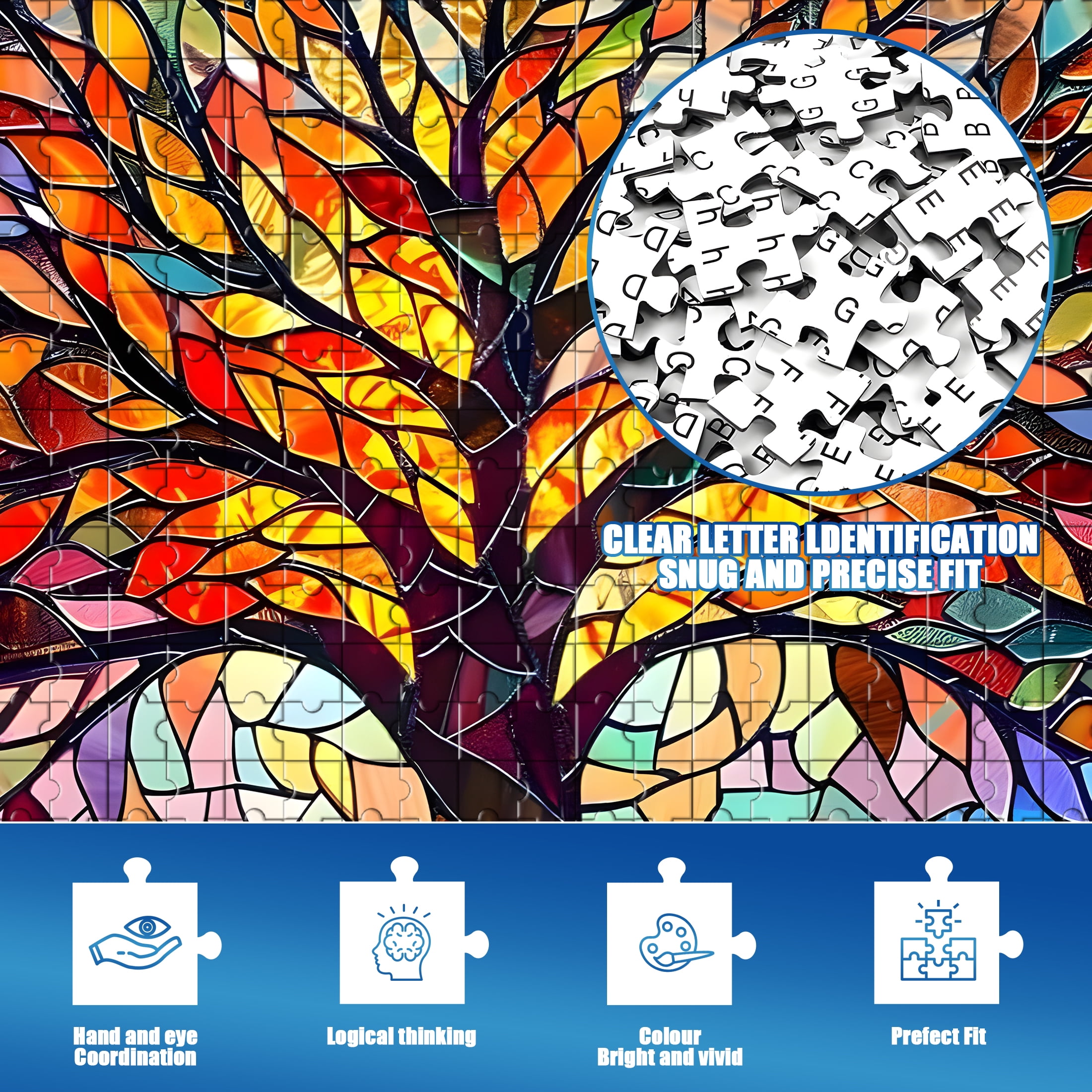 CYFW Life Tree Puzzles for Adults 1000 Pieces,Unique Puzzles for Adults,Stress Relief Adult Puzzles,27.6x19.7 Inches Adult Jigsaw Puzzles for Gifts