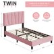 thumbnail image 1 of Yeshouse Estructura de cama tapizada individual/doble/king size, cabecero ajustable, soporte de listones de madera resistentes, no requiere somier, fácil montaje, 1 of 7