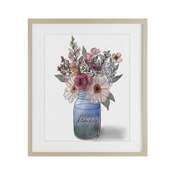 Stupell Industries Farmer's Market Florals Birch Framed Print Under Glass, design by Alisha Kiara Design
