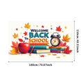 thumbnail image 1 of Colorful Welcome Back to School Banner with Books Apple Alarm Clock and Autumn Leaves Backdrop Party Decorations for Classroom Entrance School Events and Photo Props, 1 of 4