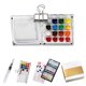 thumbnail image 1 of Mini caja de pintura de acuarela, caja de acrílico, fácil de llevar de la mano con el libro de cuentas, cuaderno de dibujo y pintura para viajes, un cuaderno de bocetos, 1 of 4