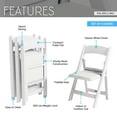 thumbnail image 4 of Techni Home 4-Pack White Resin Folding Chairs with Padded Seat, Indoor Outdoor Heavy-Duty Event Seating, 4 of 20