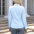 thumbnail image 4 of WULMLEO Button Down Shirts for Women Wrinkle Free Long Sleeve Collared Dress Blouses Casual Work Office Tunics Tops Light Blue S, 4 of 7