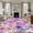 MediumPurple, variant on Round Area Rugs Collection 4 Ft, Farmhouse Flowers Non-Slip Residential Carpet, Spring Watercolor Purple Pink Floral Beige Indoor Crawling Mats Runner Rugs for Living Room/Dining Room/Bedroom