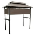 thumbnail image 2 of Canddidliike 4' x 8' Metal Grill Gazebo with Soft Top Canopy & Hook & Bar Counters - Mushroom, 2 of 9