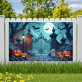thumbnail image 3 of Halloween Theme Decorative Banner Spooky Atmosphere Jack o Lanterns Gate Design for Outdoor Decorating Holiday Party Night, 3 of 5