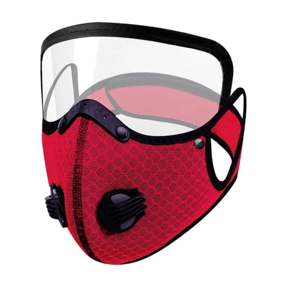 Red Breathable Face Mask – Dust Protection with Filter, Adjustable Nose Bridge for Cycling Gym Training