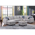 thumbnail image 2 of Fabric Reversible Sectional Modern Sofa With Two Ottoman-Light Gray, 2 of 2