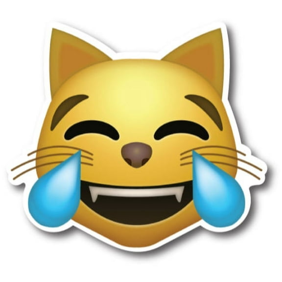 Magnet Me Up Cat Laughing Crying Emoji Magnet Decal - Heavy Duty Magnet for Car Truck SUV