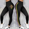 thumbnail image 4 of Outfmvch Mardi Gras Leggings for Women,Womens High Waist Tummy Control Yoga Pants Workout Running Leggings Carnival Tights Black S-3XL, 4 of 6