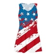 thumbnail image 6 of SELONE Midi Dresses for Women 4th July Sleeveless V Neck American Flag Apparel Red White Blue Wear Clothes Gifts Activewear M, 6 of 7