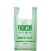 Eco-Products Medium Compostable Shopper Bag, 7 Gal, .80 mil, 50/PK, 10 PK/CT