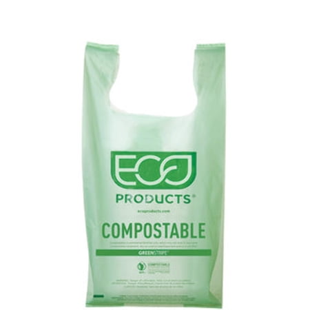 Eco-Products Medium Compostable Shopper Bag, 7 Gal, .80 mil, 50/PK, 10 PK/CT