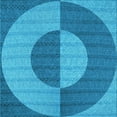 thumbnail image 1 of Ahgly Company Machine Washable Indoor Square Transitional Blue Area Rugs, 6' Square, 1 of 7