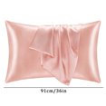 thumbnail image 3 of Wiueurtly 2PCS Standard Size Satin Pillow Covers With Envelope Closure Silk Satin Pillowcase With Envelope Opening, 3 of 4