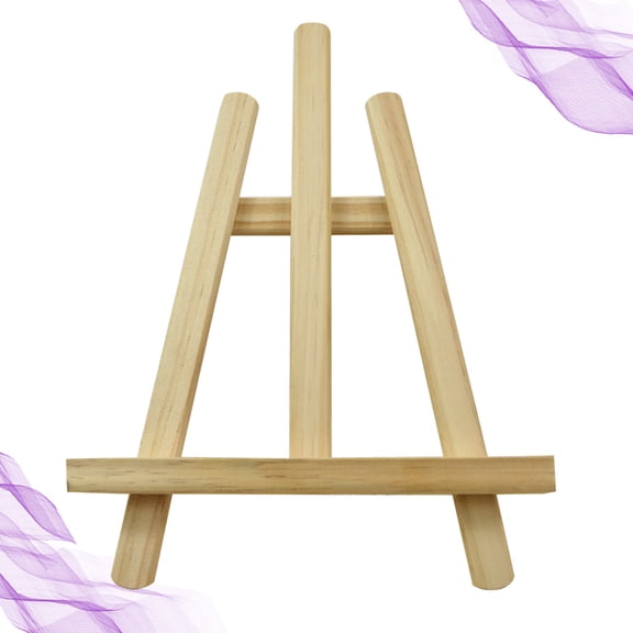 Phenofice Wooden Easel with Triangle Support for Holding Small Paintings and Photos Beige