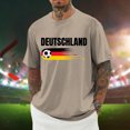 thumbnail image 2 of VBARHMQRT T-Shirts Graphiques pour Hommes Drapeau de l'Allemagne Imprimé Manches Courtes Col Rond T-Shirt Floral Tendance Mode Khaki, 2 of 6
