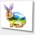 thumbnail image 2 of Rabbit Double Exposure Illustration - Large Animal Canvas Art Print, 2 of 4