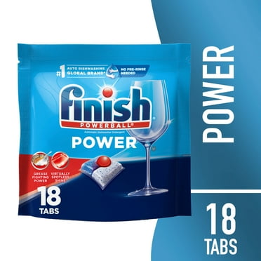 Finish Power Dishwasher Pods, No Pre-Rinse Dishwasher Detergent Tabs Soap, Deep Clean, 18 Count