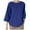 Blue-07, variant on Mittory Womens Cotton Linen Shirts Crewneck 3/4 Sleeve Loose Fit T-Shirts Casual Lightweight Tunic Blouses