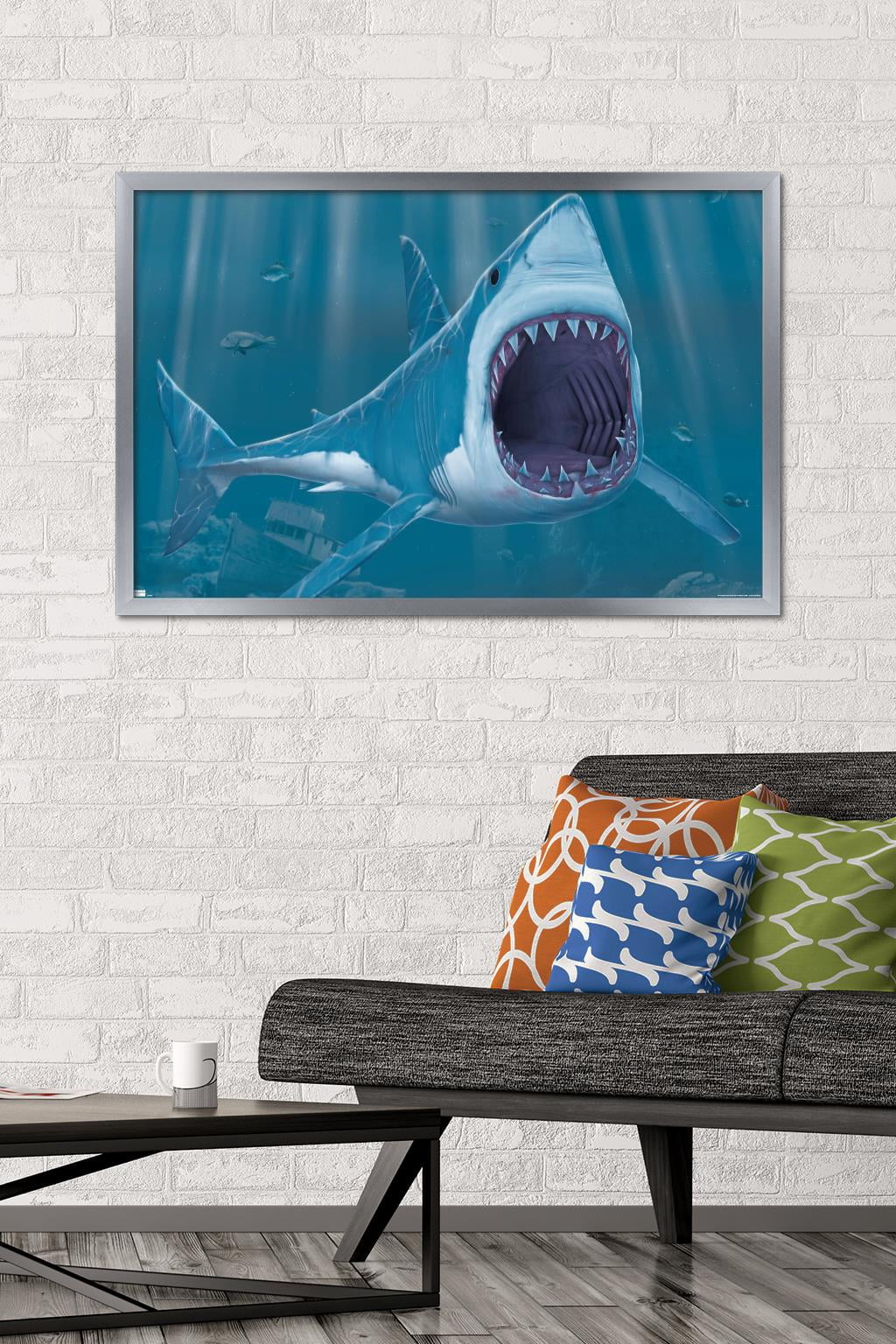 Vincent Hie - Shark Bite Wall Poster, 22.375" x 34", Framed