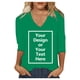 thumbnail image 3 of Blusa de mujer con cuello en V y manga 3/4 - 2025 Verano Slim Fit Camisa túnica informal con estampado del Día de San Patricio, 3 of 8