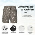 thumbnail image 3 of Sikiie Retro Bunny Print Men's Double Layer Swimming Trunks, Adjustable Waistband and Pockets Sports Swimming Trunks, Beach Swimwear-3X-Large, 3 of 6