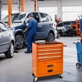 thumbnail image 2 of 4 Drawers Rolling Tool Cart on Wheels, Trolley Organizer Tool Case Tool Chest, Multifunctional Tool Storage Tool Box for Workshop, Garage, Warehouse, Repair Shop(Orange), 2 of 18