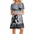 thumbnail image 4 of Vestidos estampados de playa con cuello redondo y manga corta informales de moda de verano para mujer Pompotops ghjkhdj14057, 4 of 9