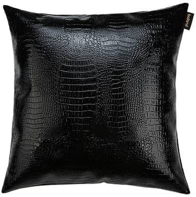 Vinyl Leather Fabric Crocodile Pattern Marine Waterproof Material 54" W Marine Vinyl Synthetic Leather Sheets 0.5mm Thick for Upholstery Crafts, Automotive/Boat, Cushion, DIY Sewing - Black