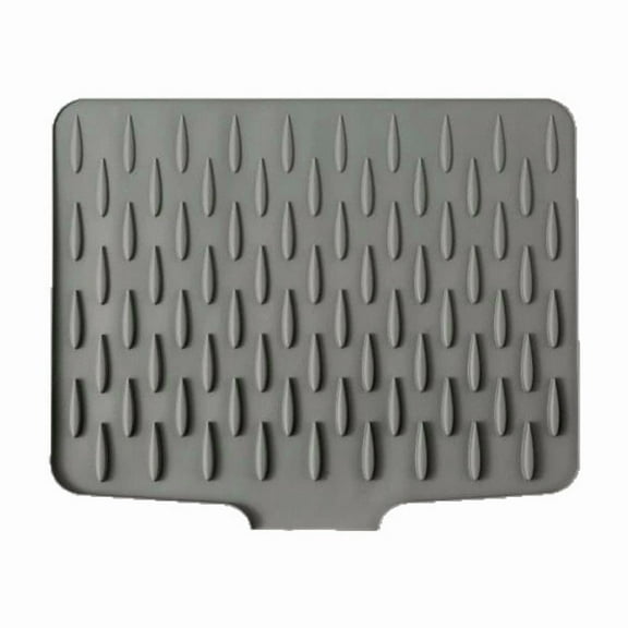 Silicone Dish Drying Mat with Built-in Drain Lip,Sturdy Compact Easy to Clean Tray Protects Surfaces Prevents Water Build Up