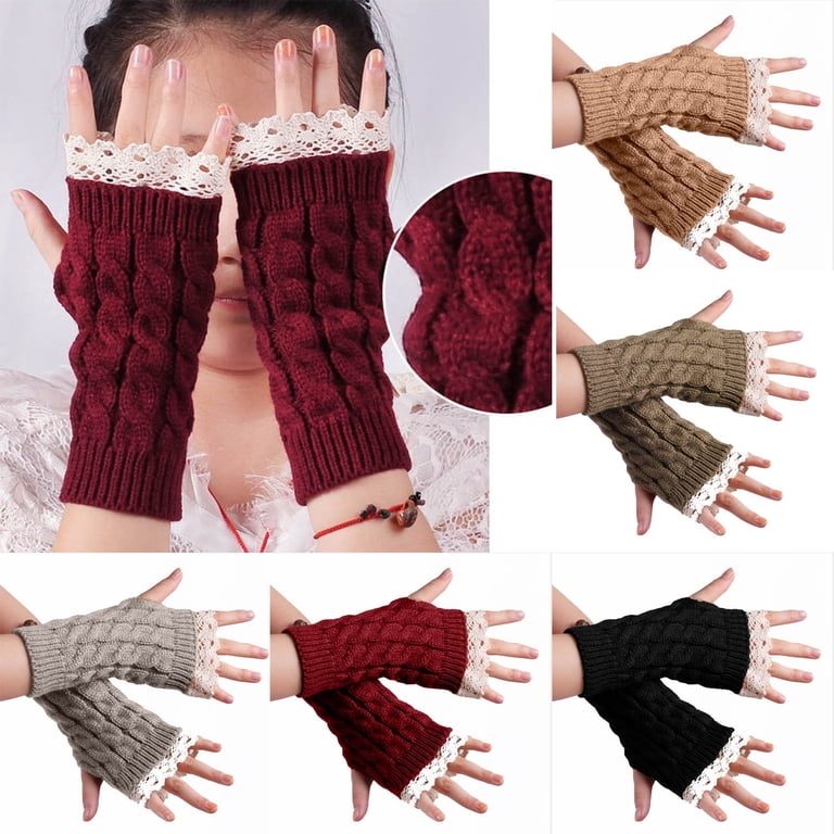 JFGHDG Arm Warmer Winter Stretchy Knitted Warmers Sleeves for