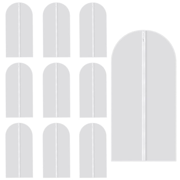 SaKAGURO 10 pack, 43" clear garment bags, clothing dust covers, suitable for shirts, suits, coats, etc., for wardrobe organization.