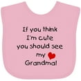 thumbnail image 3 of Inktastic If You Think I'm Cute You Should See My Grandma Boys or Girls Baby Bib, 3 of 4