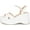 White PU, variant on -Daystar- Women's Open Toe Ankle Strap Wedge Platform Trendy Summer Sandals, Denim Blue, 8.5