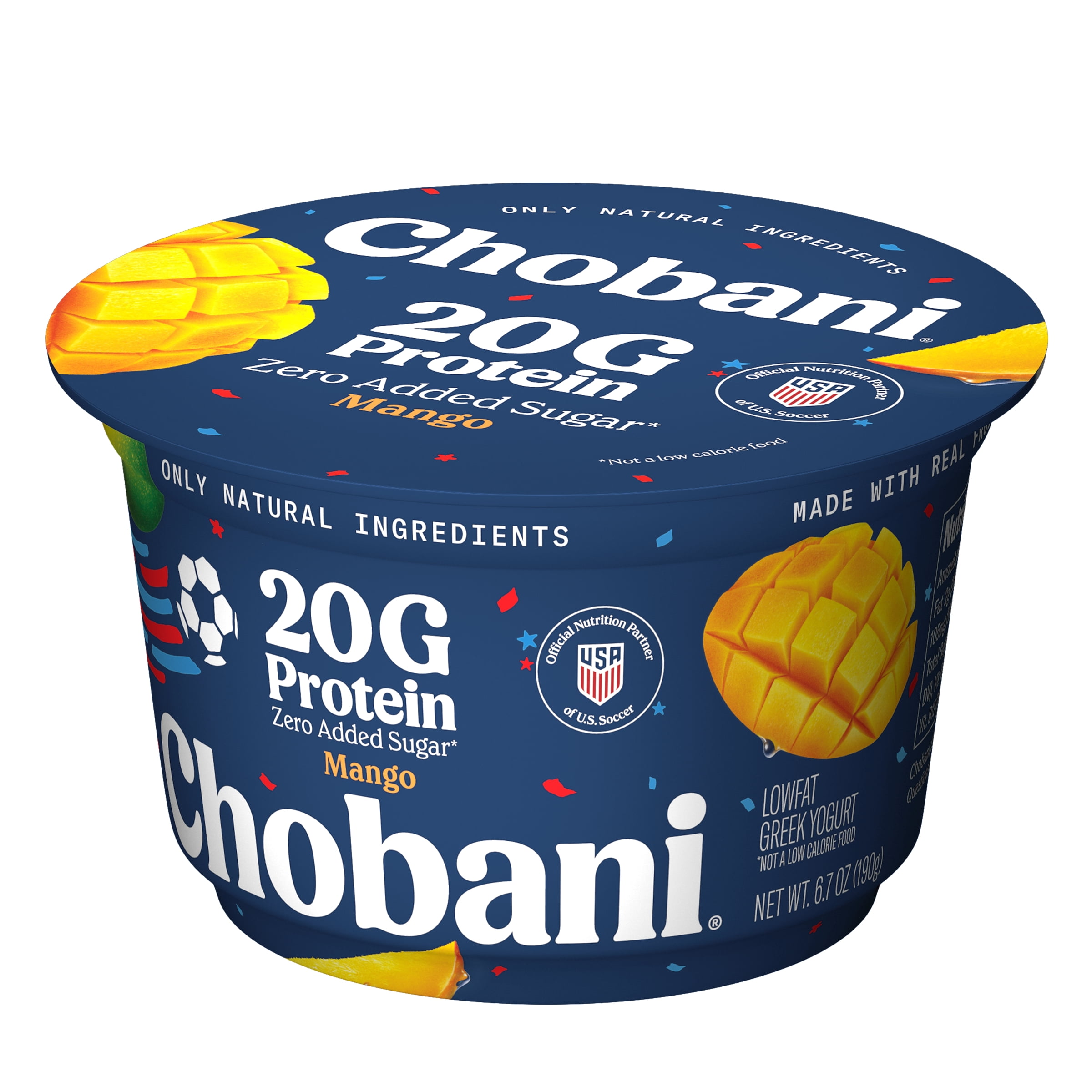 Chobani 20G Protein Low-Fat Greek Yogurt Mango 6.7 oz Cup