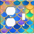 thumbnail image 4 of Metal Light Switch Plate Outlet Cover Mermaid Blue Yellow MER014, 4 of 13
