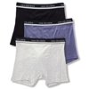 Men's Van Heusen 00CPB02ZB Core Cotton Boxer Briefs - 3 Pack (Black/Blue/Grey L)