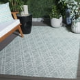 thumbnail image 2 of SAFAVIEH Sunset Jenelle Geometric Indoor/Outdoor Area Rug, Aqua/Beige, 5'3" x 7'6", 2 of 11