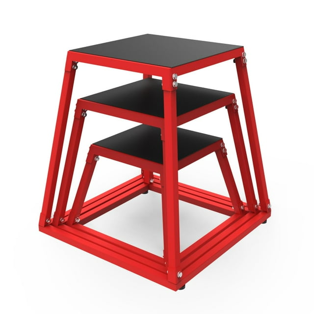 Steel Plyo Box for Exercise, Plyometric Jumping Box Metal Exercise Step Up Box with Anti-Slip Surface for Home Gym Training