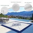 thumbnail image 3 of Blue Compass Nautical Outdoor Rug 5x8 Ft - Reversible Patio Rug Outdoor Camping Rugs, Coastal Abstract Art Retro Washable Indoor Outdoor Area Rugs, Non-Slip Outdoor Carpet Runner for Deck/Porch, 3 of 8