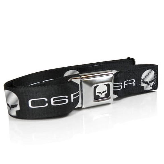 Corvette C6 Jake Skull Grey Logo Seatbelt Buckle Belt