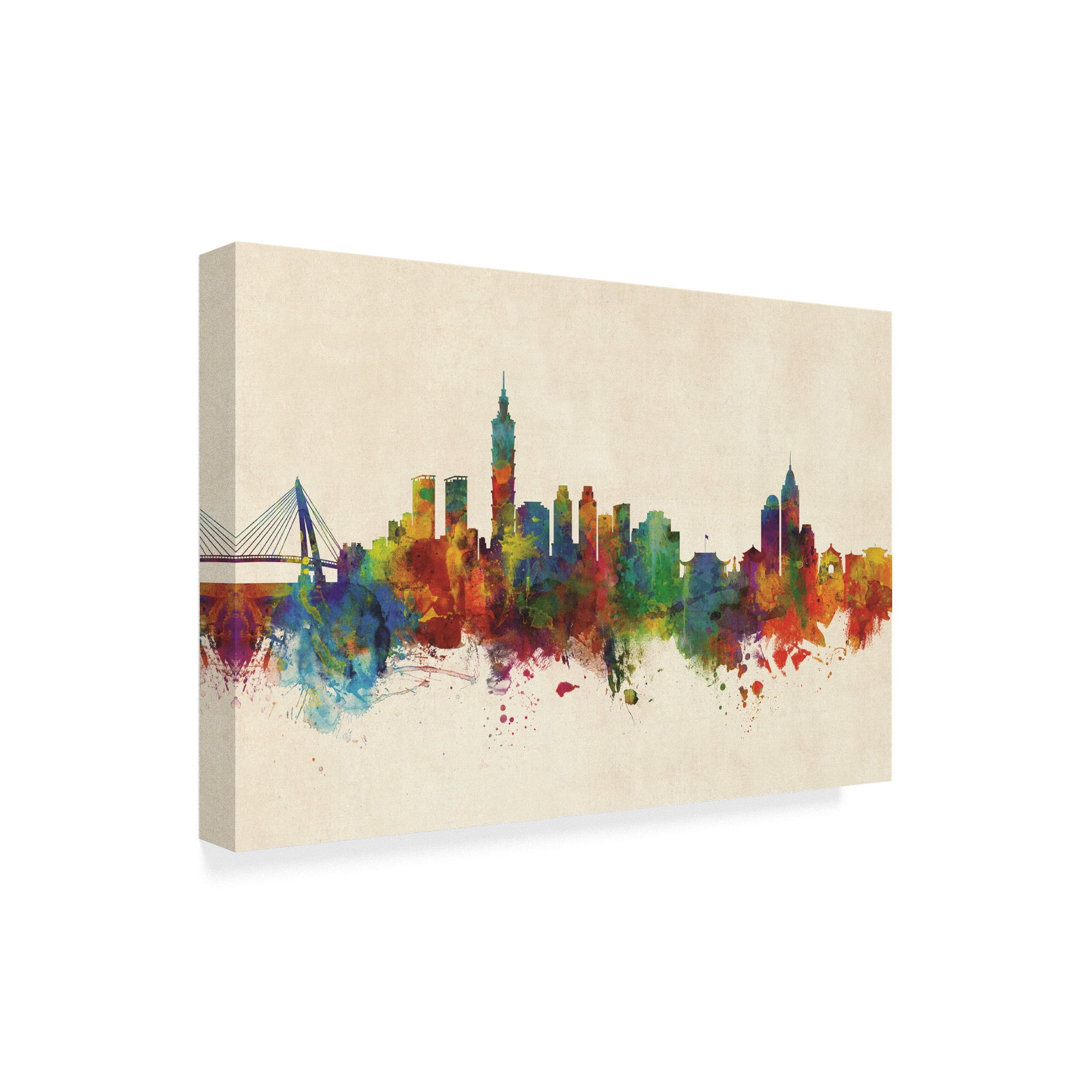Trademark Fine Art 'Taipei Taiwan Skyline' Canvas Art by Michael Tompsett